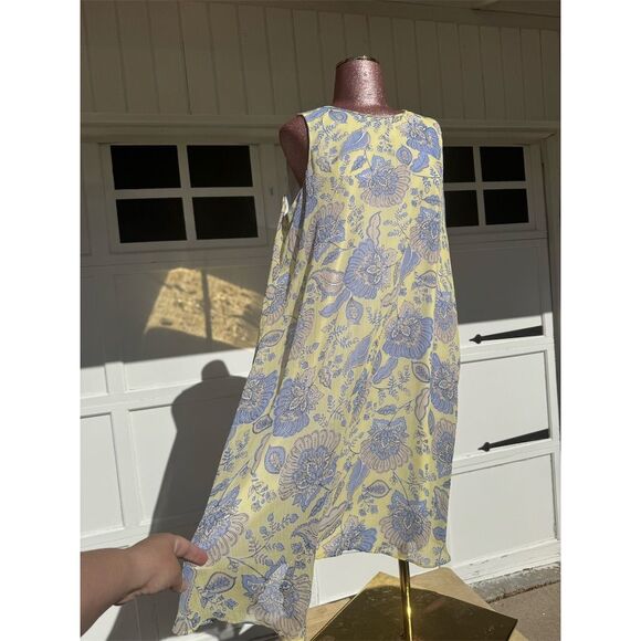 Tommy Hilfiger Women's Sleeveless Floral Print Dress Yellow Size 14 Knee-Length - Picture 3 of 11